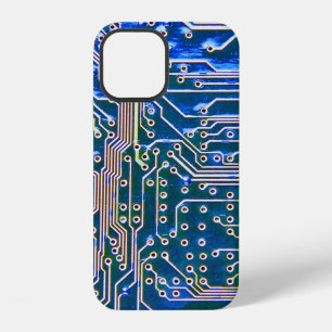 Funda Para iPhone 12 Tarjeta de circuito,computadora,azul,condensador,c