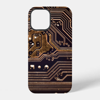 Funda Para iPhone 12 Tarjeta de circuito de oro. Hardware electrónico