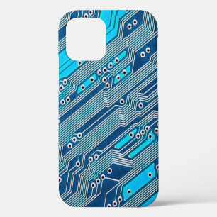 Funda Para iPhone 12 Tarjeta de circuito electrónico de cerca. circuito