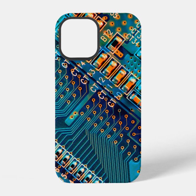 Funda Para iPhone Tarjeta de circuito electrónico de cerca. computad (Reverso )