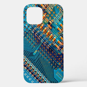 Funda Para iPhone 12 Tarjeta de circuito electrónico de cerca. computad