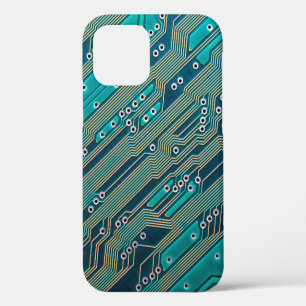 Funda Para iPhone 12 Tarjeta de circuito electrónico de cerca. fondo, t