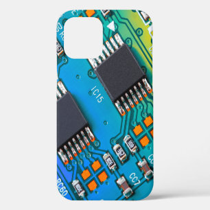 Funda Para iPhone 12 Tarjeta de circuito electrónico de cerca. fondo,ta