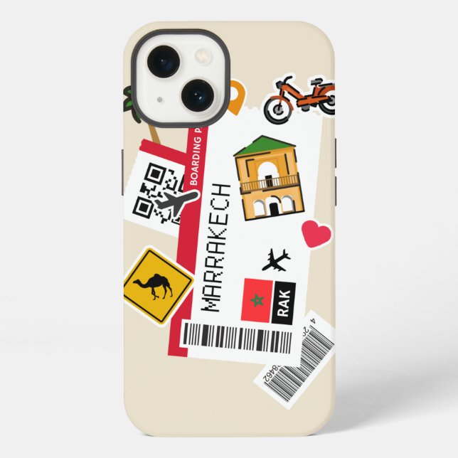 Funda Para iPhone tarjeta de embarque ciudad de Marrakech  (Reverso )