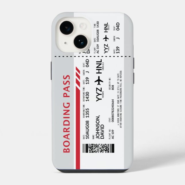 Funda Para iPhone Tarjeta de embarque - Gris (Reverso )