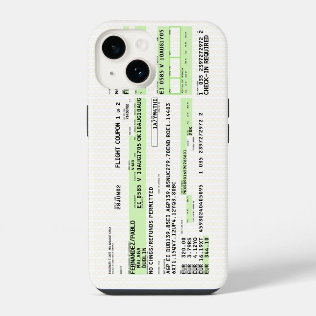 Funda Para iPhone Tarjeta de embarque - Retro (Reverso )