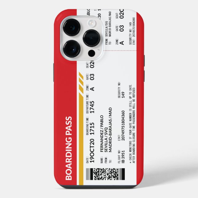 Funda Para iPhone Tarjeta de embarque - Rojo (Reverso )