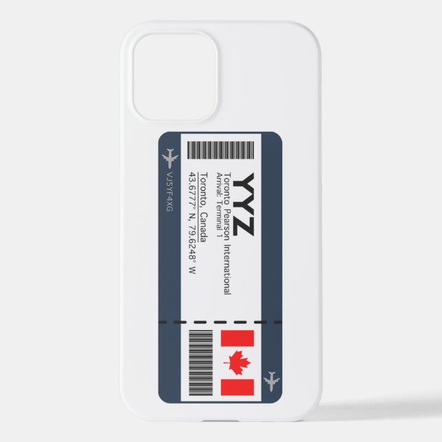 Funda Para iPhone Tarjeta de embarque YYZ Toronto - Canadá (Reverso )
