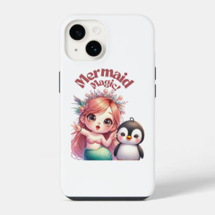 Funda Para iPhone 14 Tarjeta mágica de sirena de Navidad con diversión