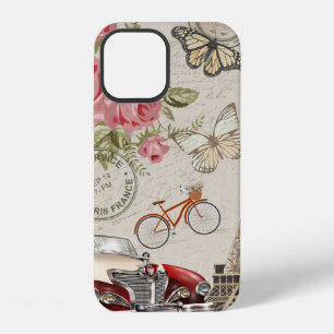 Funda Para iPhone 12 Tarjeta postal antigua de París.