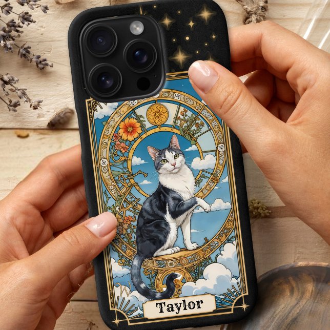 Funda para iPhone Tarot Card Cat 16 Pro (Cat Tarot Card Personalized iPhone 16 Pro Case)