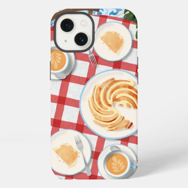 Funda Para iPhone Tarta Bundt y café para dos (Reverso )