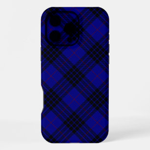 Funda Para iPhone 16 Pro Max tartan azul negro de cuadros MacKay