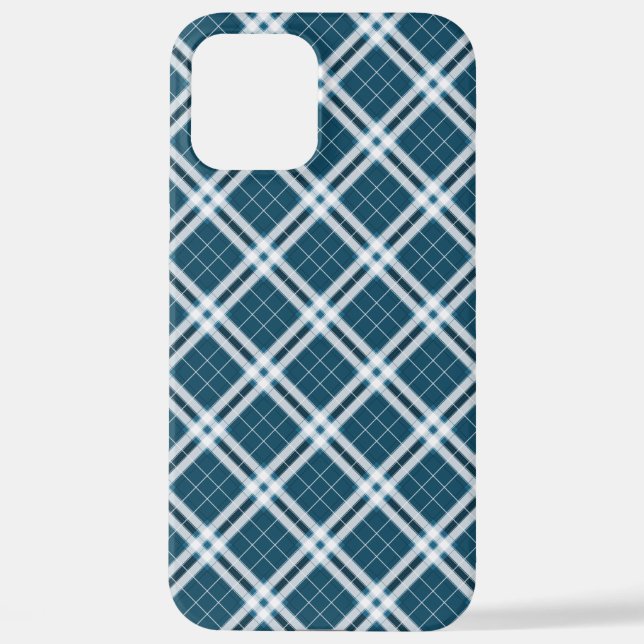 Funda Para iPhone Tartán en estuche para iPhone azul y blanco (Reverso )