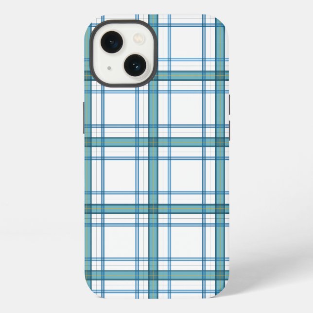 Funda Para iPhone Tartan en turquesa (Reverso )