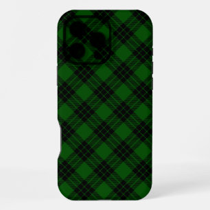 Funda Para iPhone 16 Pro Max Tartan Graham verde negro a cuadros