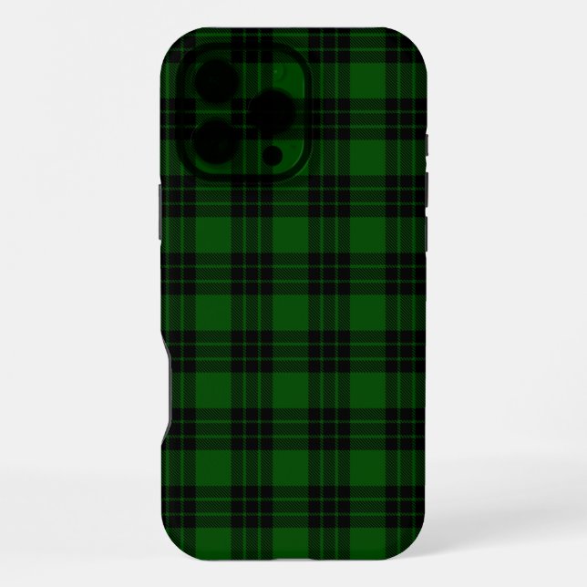 Funda Para iPhone Tartan Graham verde negro a cuadros (Reverso )