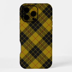 Funda Para iPhone 16 Pro Max tartan MacLeod amarillo negro a cuadros