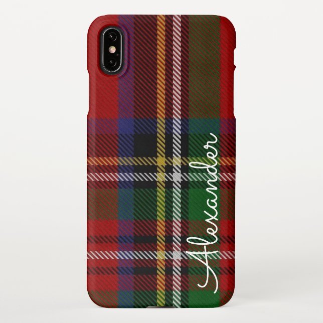 Funda Para iPhone TARTAN Personalizado Nombre manuscrito impreso col (Reverso)