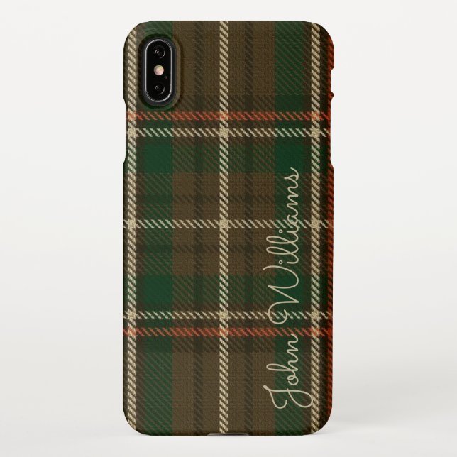 Funda Para iPhone TARTAN Personalizado Nombre manuscrito impreso col (Reverso)