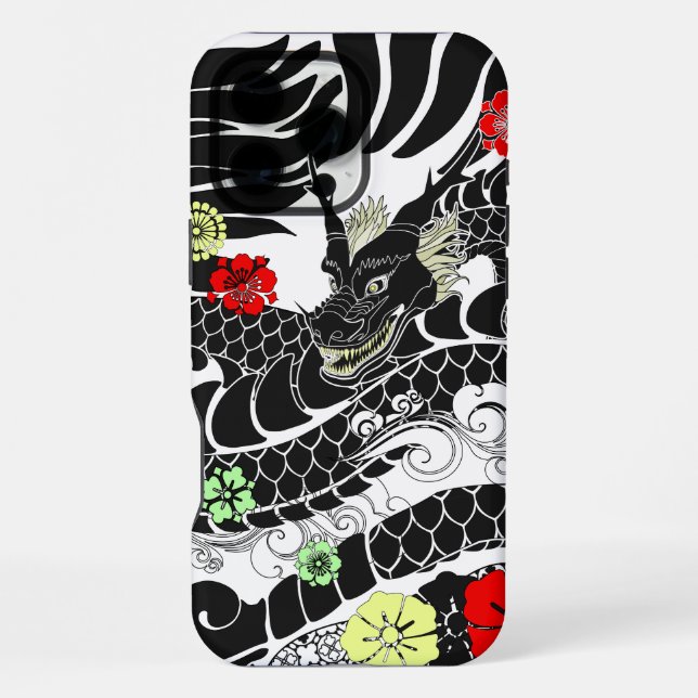 Funda Para iPhone Tatuaje de dragón (Reverso )