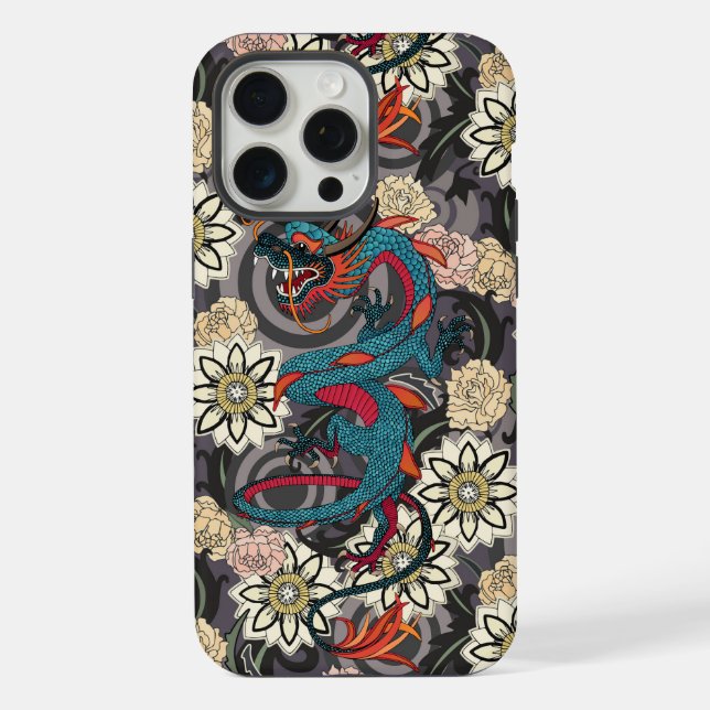 Funda Para iPhone tatuaje de dragón oscuro (Reverso )