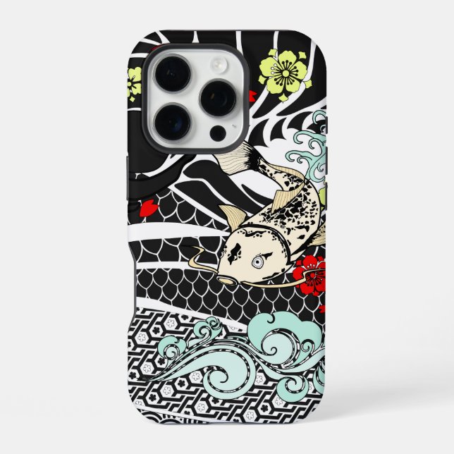 Funda Para iPhone Tatuaje de pez koi (Reverso )