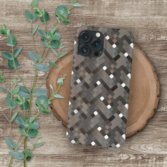 Funda Para iPhone Taupe Gris Marrón Oscuro Blanco Mosaico Art Case-M (Subido por el creador)