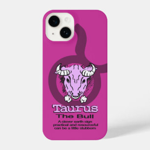 Funda Para iPhone 14 Taurus zodiac chicas de madera rosa enfrentados