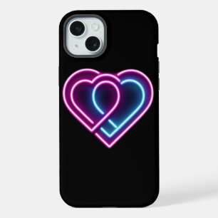 Taza de San Valentín corazón rosa/azul neón
