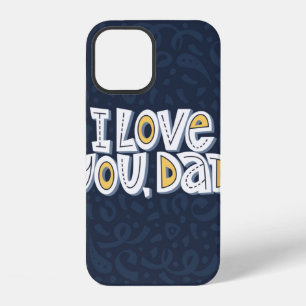Funda Para iPhone 12 Te amo, papá. Cita de letras brillantes en la oscu