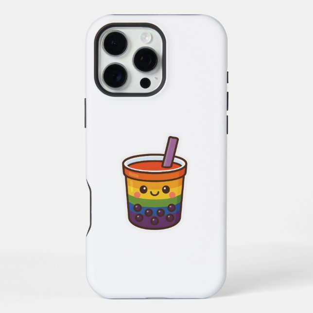 Funda Para iPhone Té de burbuja arcoiris LGBTQ+ Orgullo (Reverso )