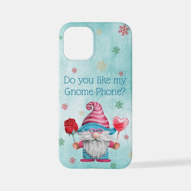 Funda Para iPhone ¿Te Gusta Mi Teléfono Gnome? Gnome y Snowflakes (Reverso )