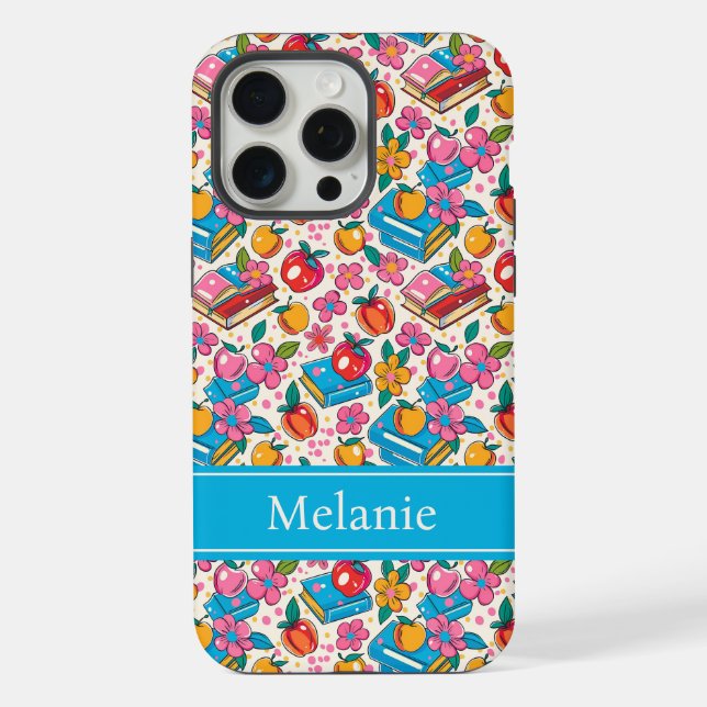 Funda Para iPhone Teacher Pattern Phone Case with Custom Name (Reverso )