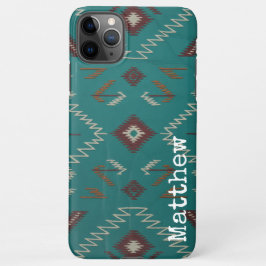 Funda Para iPhone 11Pro Max Teal Navajo Tribal Geometric Pattern Phone Case