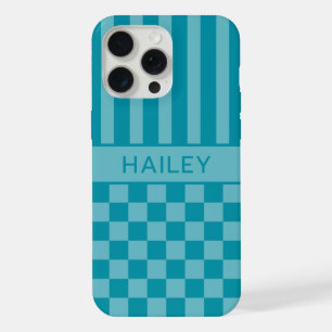 Teal Personalizado a Cuadros y Rayas