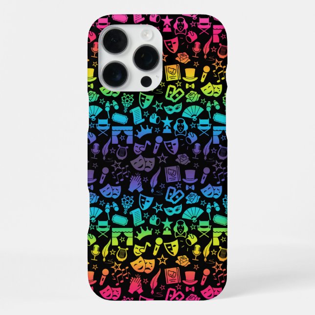 Funda Para iPhone Teatro Lover Iconos Arcoiris Estuche para teléfono (Reverso )