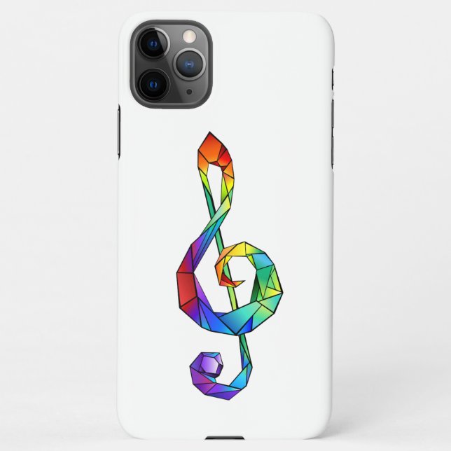 Funda Para iPhone Tecla musical arcoiris tremendo clef (Reverso)