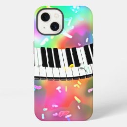Teclado de piano tema de música colorido,
