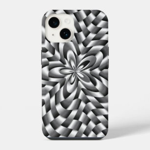 Funda Para iPhone 14 Tejido de Flor de Acero Inoxidable