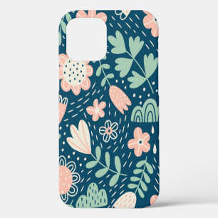 Funda Para iPhone 12 Tejidos estilizados florales a mano. Patrón de foc