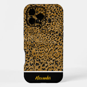 Funda Para iPhone 16 Pro Max Tela estampada con leopardo brillante