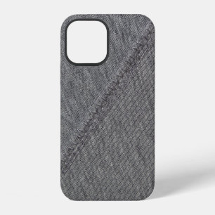 Funda Para iPhone 12 Tela gris: textura cosida abstracta.