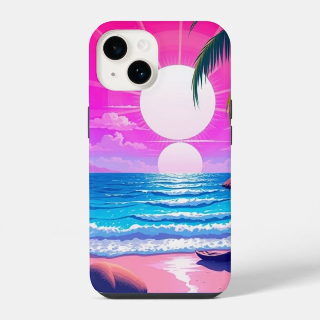Funda Para iPhone Teléfono multicolor Beach Sunset (Reverso )