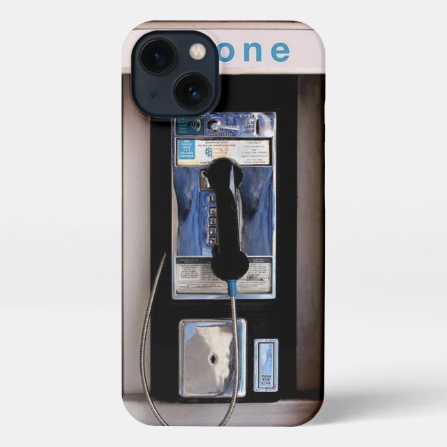 Funda Para iPhone Teléfono público de pago de Nueva York, teléfono r (Reverso )