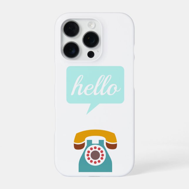 Funda Para iPhone Teléfono Retro Rojo Verde Menta Hola (Reverso)