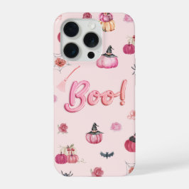 Tema de calabaza rosa para iPhone 15 Pro