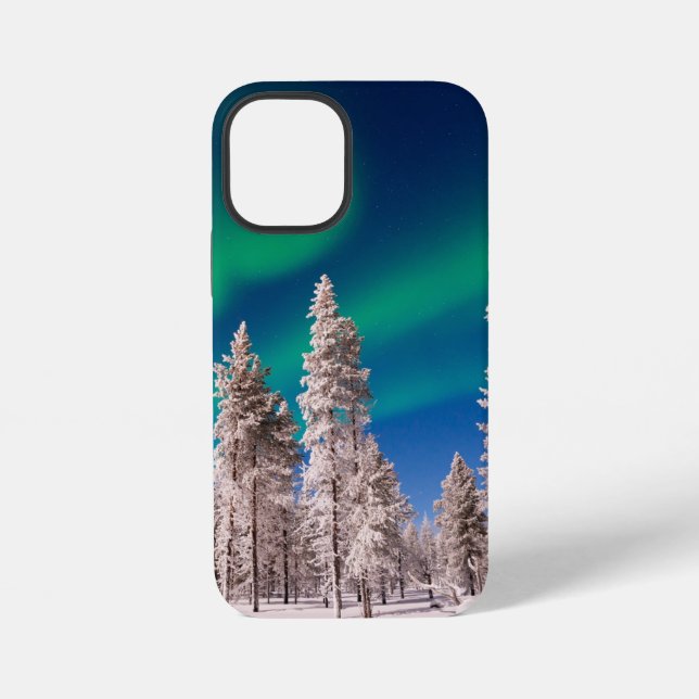 Funda Para iPhone Tema de las Luces del Norte de Invierno (Reverso )