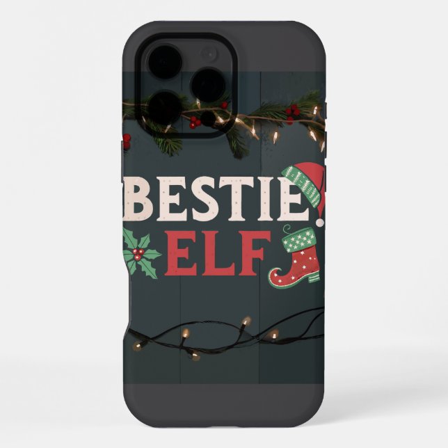 Funda Para iPhone Tema de Navidad BESTIE ELF (Reverso )