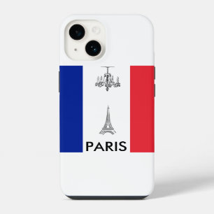 Funda Para iPhone 14 Tema de París Torre Eiffel Bandera Francesa